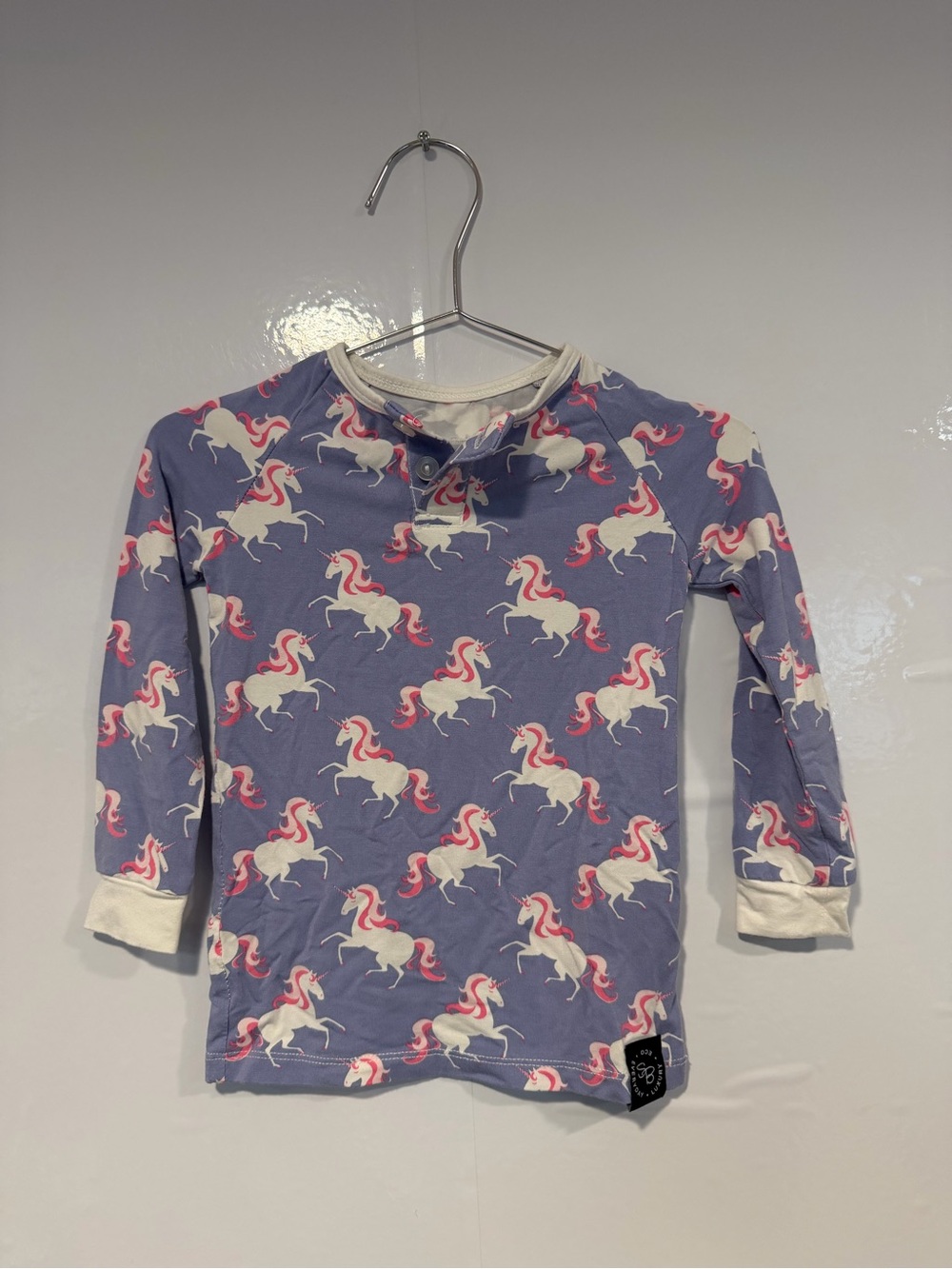 Sweet Bamboo Girls Purple Unicorn Print Long Sleeve Top